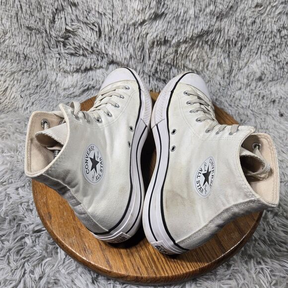 Converse Shoes Women Sz 10 All Star Chuck Taylor Sneakers White High Top Lace Up - Picture 5 of 8